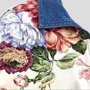 Vintage | Jackets & Coats | Vintage Multicolor Floral Denim Zip